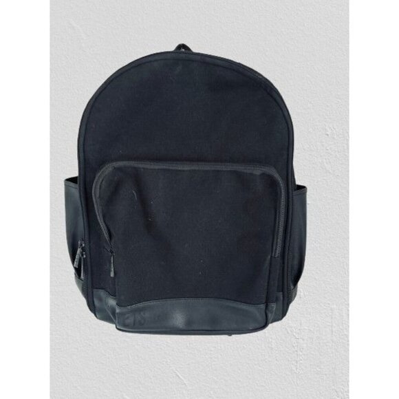 BÉIS \'The Backpack\' in Black Canvas Leather Black Carry main image 7